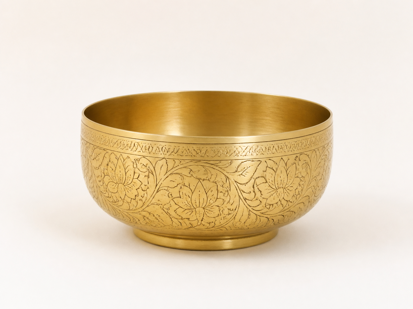 Hand-Engraved Brass Decorative Bowl